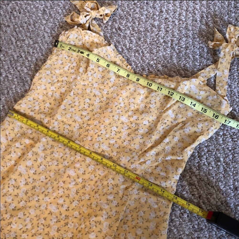 NWT REFORMATION Christine Yellow Mini Dress - Picture 3 of 7